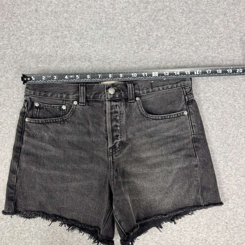 Madewell “The Brynn Long Short” Denim Womens Size 26 Black High Rise Raw Hem - Picture 12 of 16